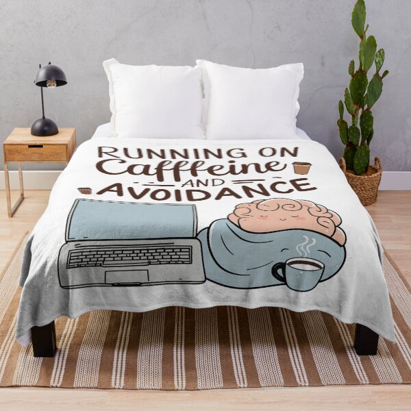Item preview, Running on Caffeine and Avoidance – Funny Minimalist Coffee Quote Design designed and sold by HAFIZ-DP.