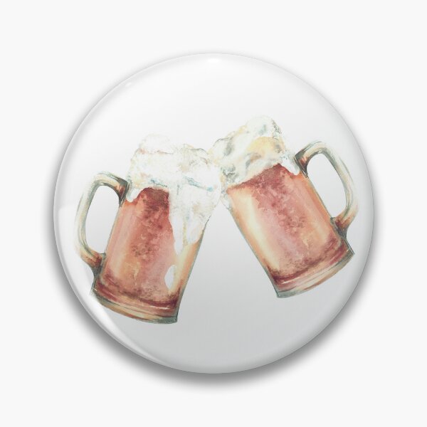 Item preview, Toasting Beer mugs with light beer and foam. Masses or litre of beer Oktoberfest drink Watercolor illustration designed and sold by BartolArt.