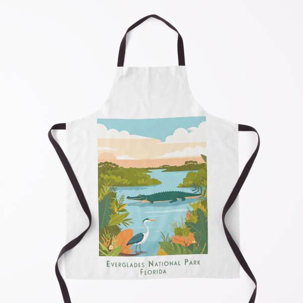 Item preview, Everglades National Park Florida – Alligator & Heron Retro Vintage Illustration designed and sold by pod24.