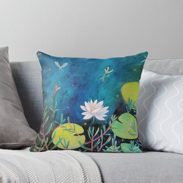 Item preview, beautiful water lily painting designed and sold by HandmadeMood.