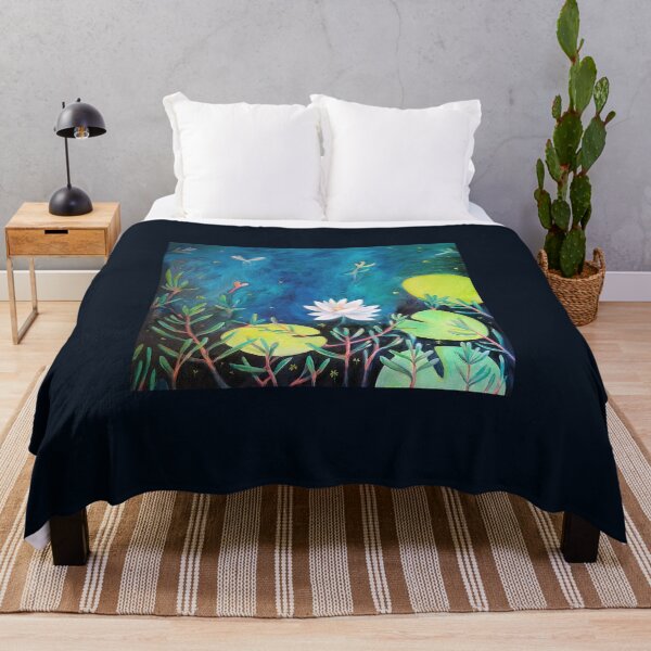 Item preview, beautiful water lily painting designed and sold by HandmadeMood.