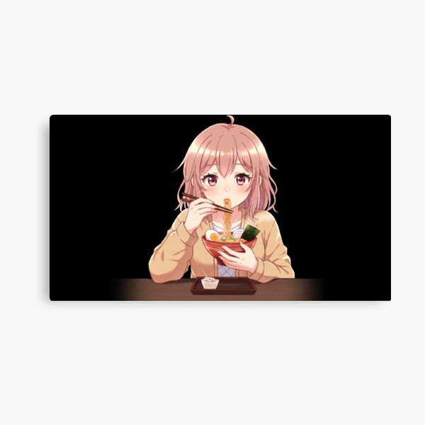 Item preview, Cute Anime Girl Enjoying Delicious Ramen designed and sold by ProjectNoah.