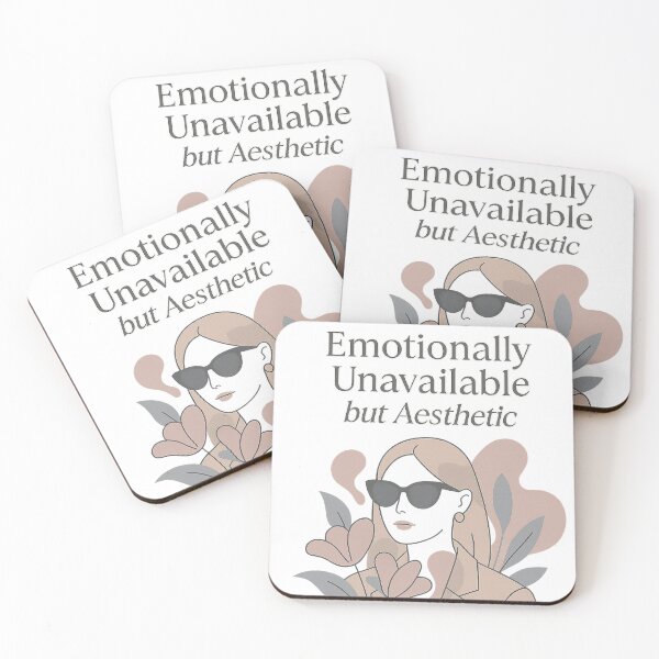 Item preview, Emotionally Unavailable but Aesthetic – Minimalist Sarcastic Design for Introverts designed and sold by HAFIZ-DP.
