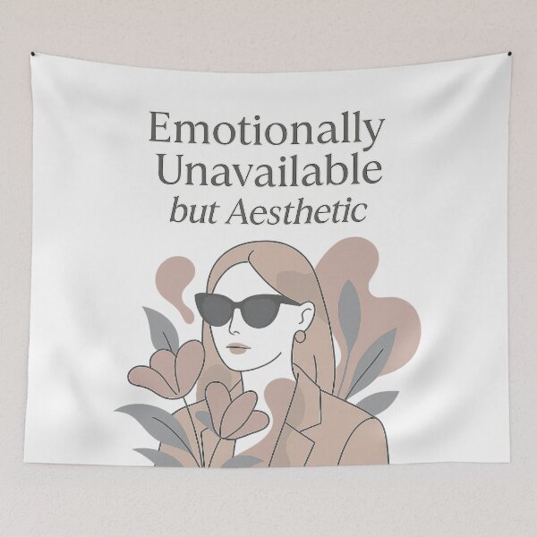 Item preview, Emotionally Unavailable but Aesthetic – Minimalist Sarcastic Design for Introverts designed and sold by HAFIZ-DP.
