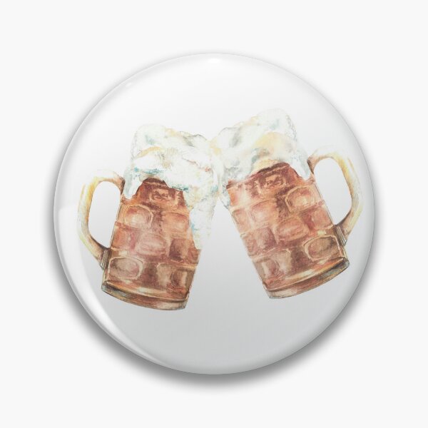 Item preview, Copy of Toasting Beer mugs with light beer and foam. Masses or litre of beer Oktoberfest drink Watercolor illustration designed and sold by BartolArt.