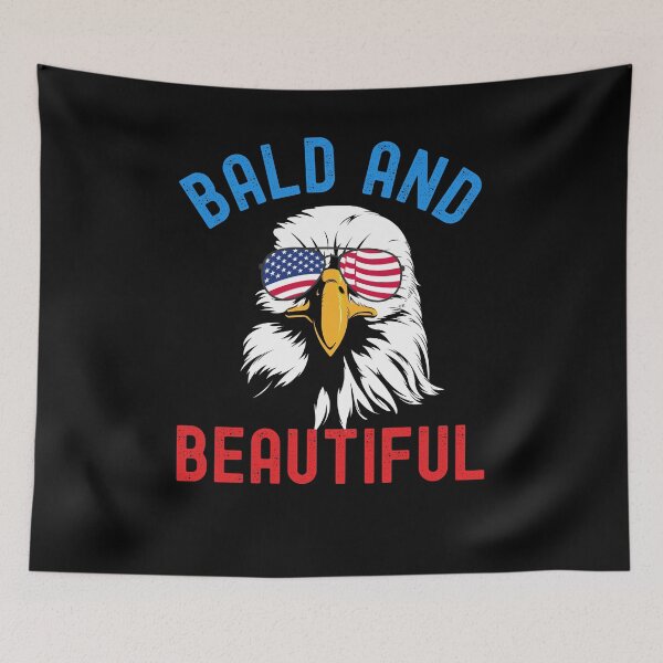 Item preview, Bald and Beautiful Funny Fourth of July Patriotic bald eagle designed and sold by snowry.