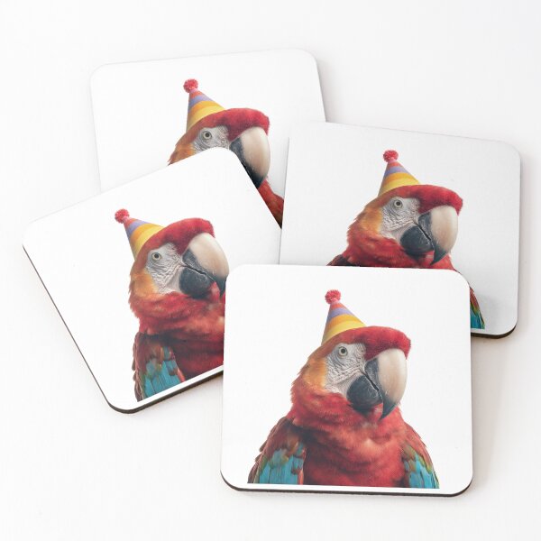 Item preview, Cute Macaw with Party Hat Birthday Celebration designed and sold by LazyOwlStore.