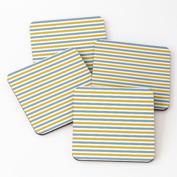 Item preview, Demin blue and golden yellow summer stripes designed and sold by ImagineKaye.