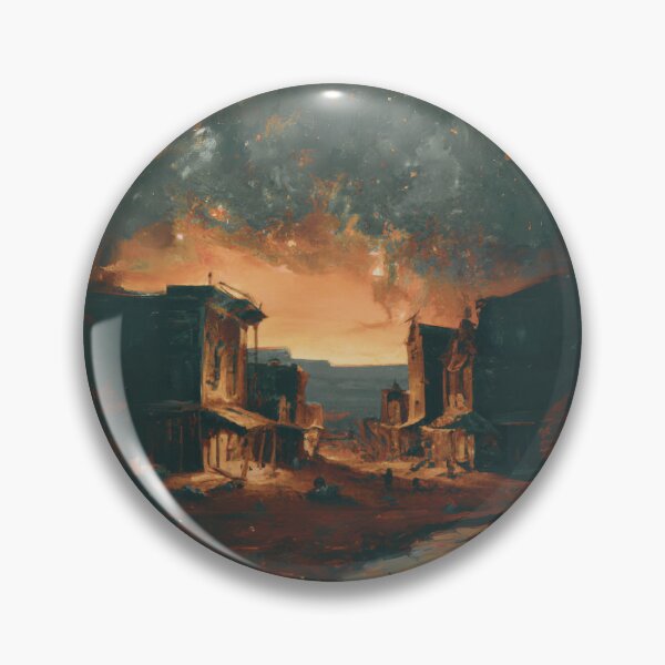 Item preview, The Starry Night of an ancient town in dark grey designed and sold by MerryCrown.