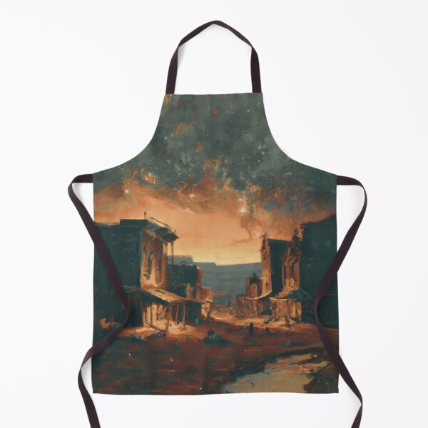 Item preview, The Starry Night of an ancient town in dark grey designed and sold by MerryCrown.