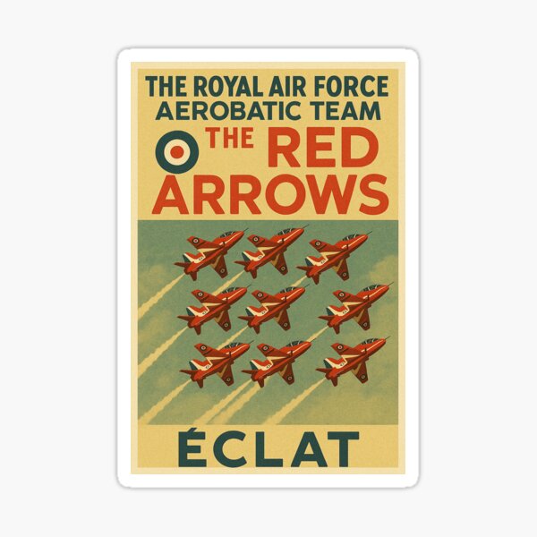 Item preview, Red Arrows Vintage Aviation Poster designed and sold by Airpower Art.