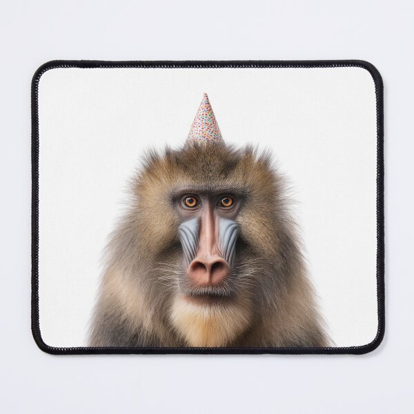 Item preview, Cute Mandrill with Party Hat Birthday Celebration designed and sold by LazyOwlStore.