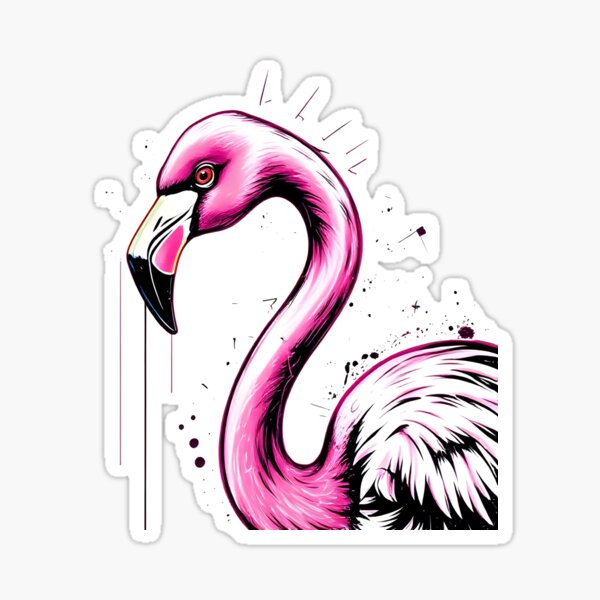 Item preview, Flamingo in punk neon designed and sold by TKayeAI.