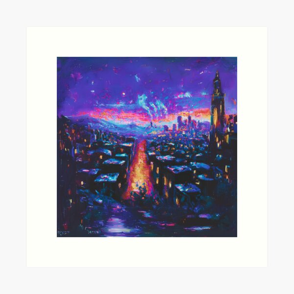 Item preview, The Starry Night of a colorful city view designed and sold by MerryCrown.