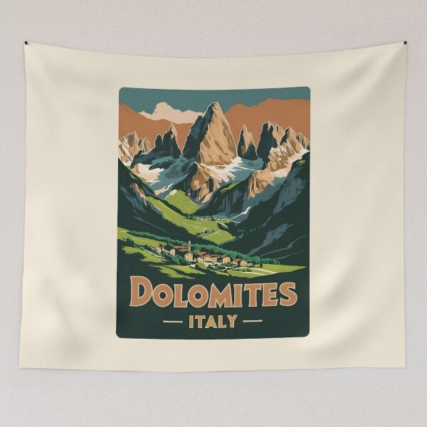 Item preview, A Vintage Travel Illustration of Dolomites - Italy  designed and sold by GoodOldVintage.