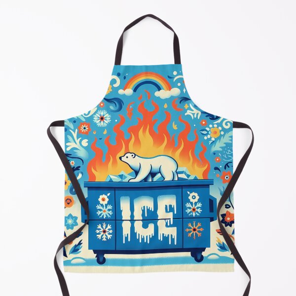 Item preview, Peter Polar Bear Burning the Midnight Ice Fire - Scandinavian Folk Art by heidiannemorris © designed and sold by FOLK ART FUSION by heidiannemorris.