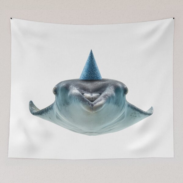 Item preview, Cute Manta Ray with Party Hat Birthday Celebration designed and sold by LazyOwlStore.