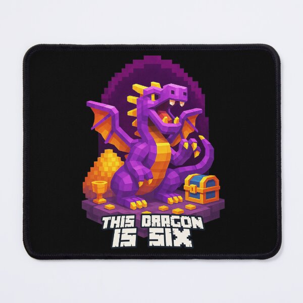 Item preview, This Dragon is Six Purple Pixel Art Birthday Design for Kids	 designed and sold by Victor Shadehorn.