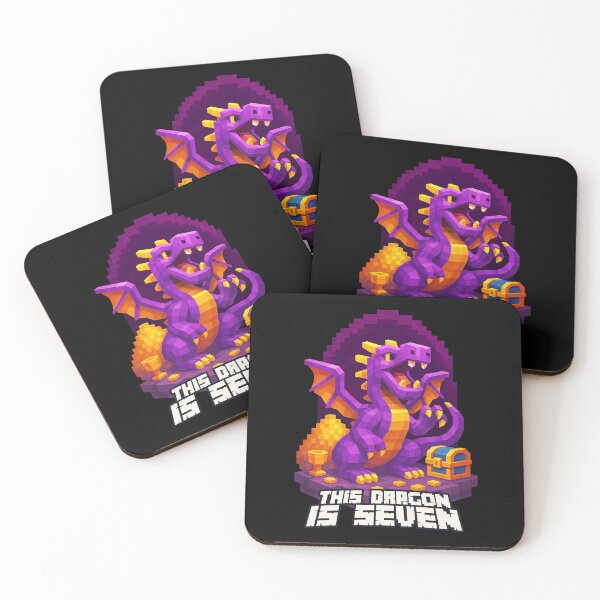 Item preview, This Dragon is Seven Purple Pixel Art Birthday Design for Kids	 designed and sold by Victor Shadehorn.