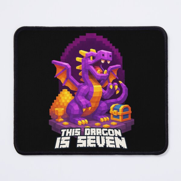 Item preview, This Dragon is Seven Purple Pixel Art Birthday Design for Kids	 designed and sold by Victor Shadehorn.