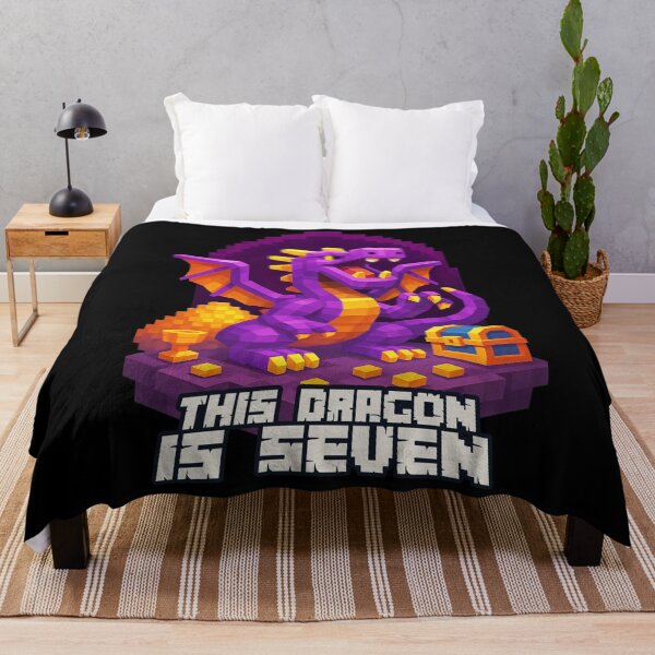 Item preview, This Dragon is Seven Purple Pixel Art Birthday Design for Kids designed and sold by Victor Shadehorn.