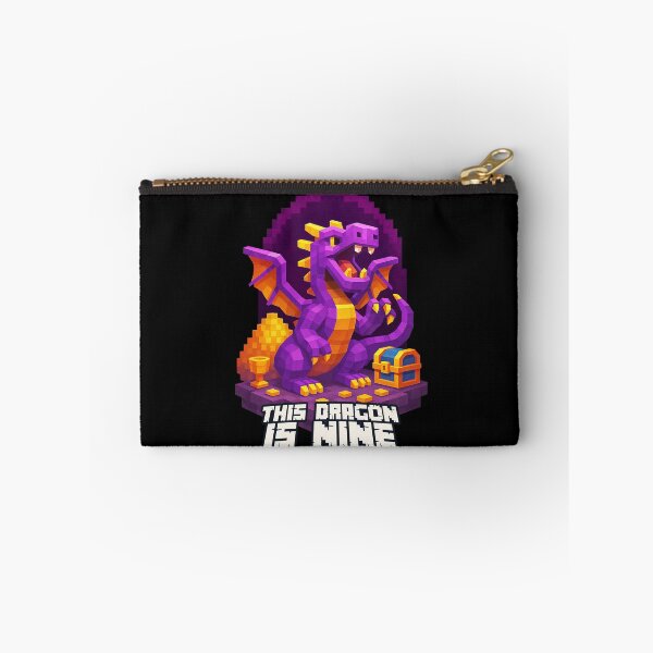 Item preview, This Dragon is Nine Purple Pixel Art Birthday Design for Kids	 designed and sold by Victor Shadehorn.