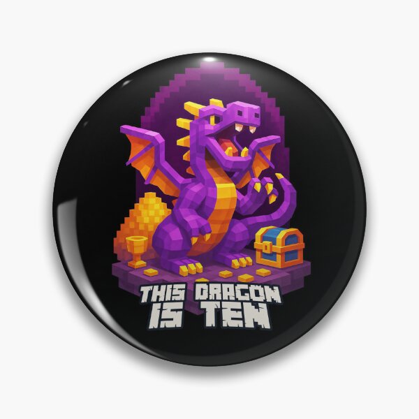 Item preview, This Dragon is Ten Purple Pixel Art Birthday Design for Kids	 designed and sold by Victor Shadehorn.