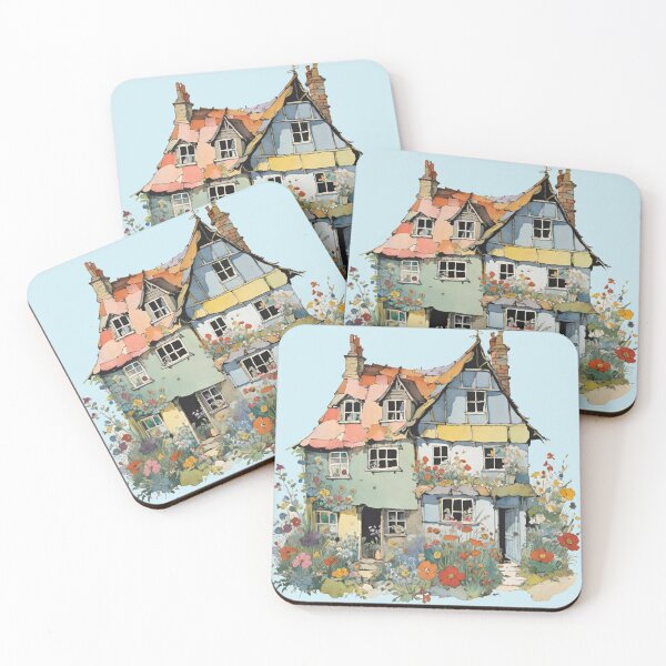 Item preview, Whimsical Old Patchwork House Nestled Among Blooming Wildflowers designed and sold by CarrollGene.