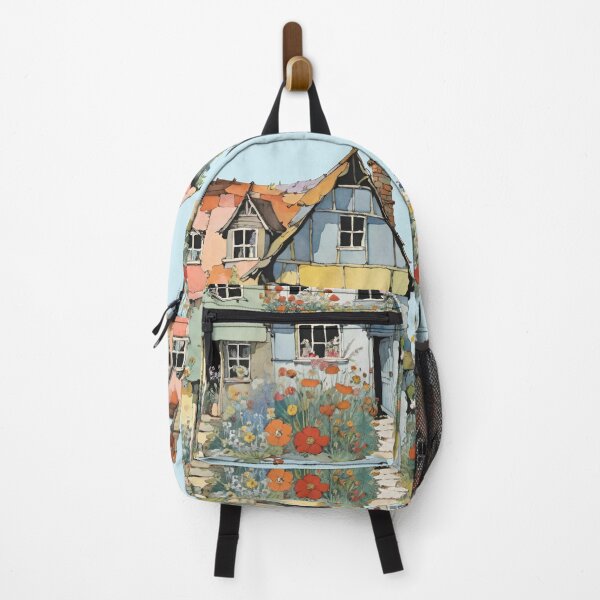 Item preview, Whimsical Old Patchwork House Nestled Among Blooming Wildflowers designed and sold by CarrollGene.
