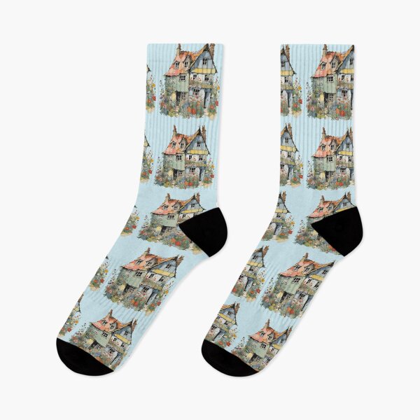 Item preview, Whimsical Old Patchwork House Nestled Among Blooming Wildflowers designed and sold by CarrollGene.