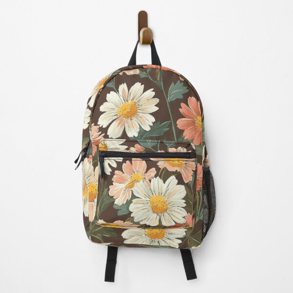 Item preview, Brown colorful floral pattern - whimsigoth dark cottagecore designed and sold by cocomelon168.