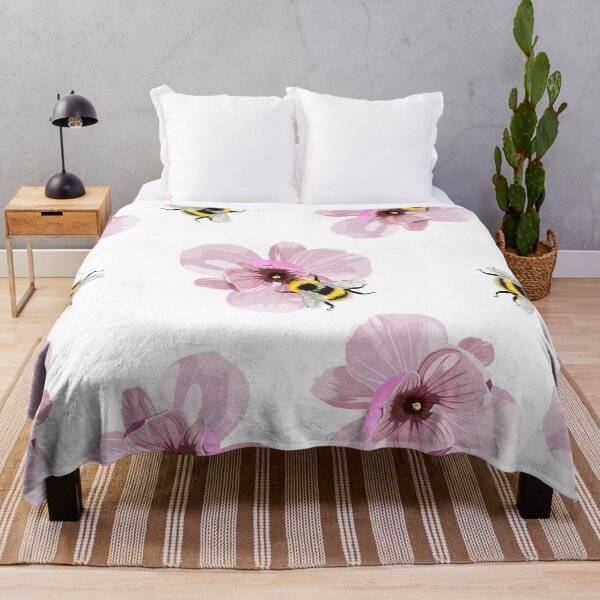 Item preview, Seamless pattern of pink magnolia flowers with bee seamless pattern. designed and sold by MatyKotiv.
