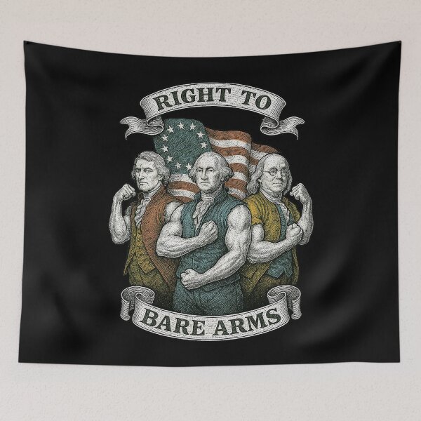 Item preview, Right to Bare Arms Funny Founding Fathers Patriotic Design	 designed and sold by Victor Shadehorn.