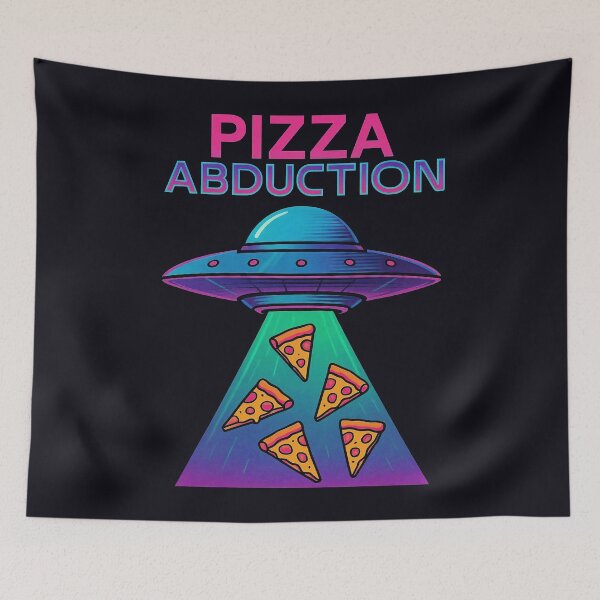 Item preview, Pizza Abduction UFO Alien Beaming Slices Funny Retro Design	 designed and sold by Victor Shadehorn.