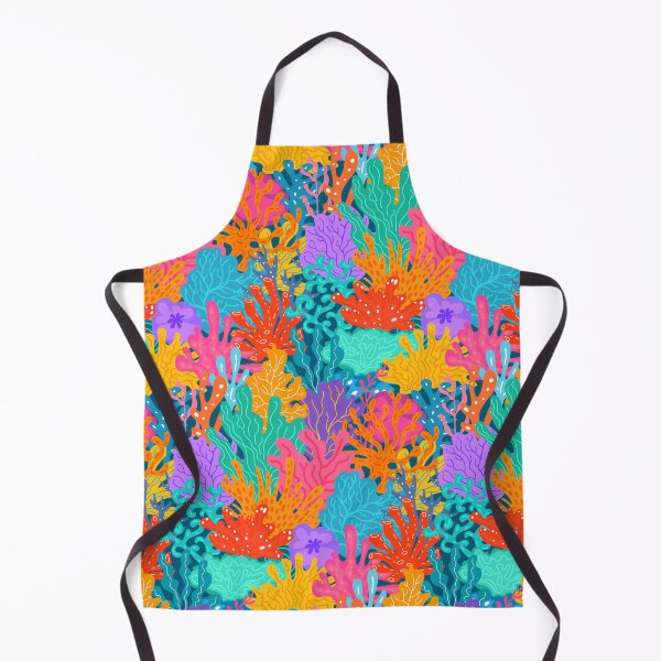 Item preview, Colorful vibrant marine underwater various corals in bright happy pink blue aqua teal purple orange yellow red designed and sold by artgeige.