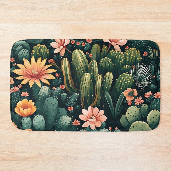 Item preview, Green cactus colorful seamless floral pattern - whimsigoth dark cottagecore forestcore  designed and sold by cocomelon168.