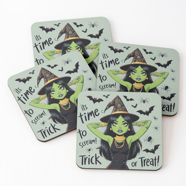 Item preview,  Its time to scream! Trick or treat! Halloween witch cool cute design designed and sold by Vintage Designs +.