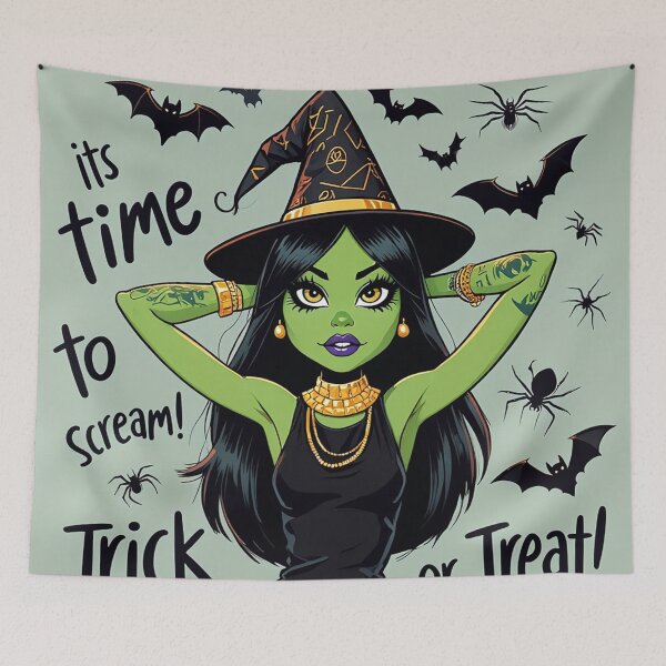 Item preview,  Its time to scream! Trick or treat! Halloween witch cool cute design designed and sold by Vintage Designs +.