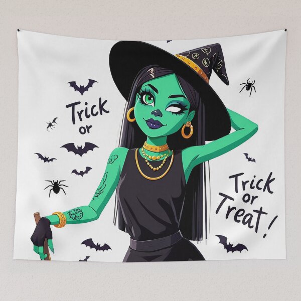 Item preview,  Trick or treat! Halloween witch cool cute design designed and sold by Vintage Designs +.