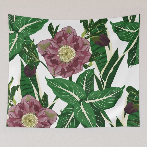 Item preview, Blooming hellebore flowers. Floral seamless pattern. Winter rose.  designed and sold by MatyKotiv.