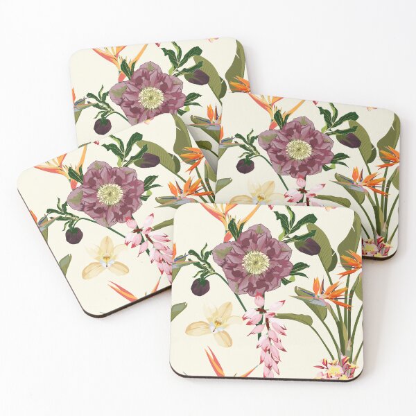 Item preview, Seamless floral pattern with Helleborus, lilies and strelitzia flowers on yellow background.  designed and sold by MatyKotiv.