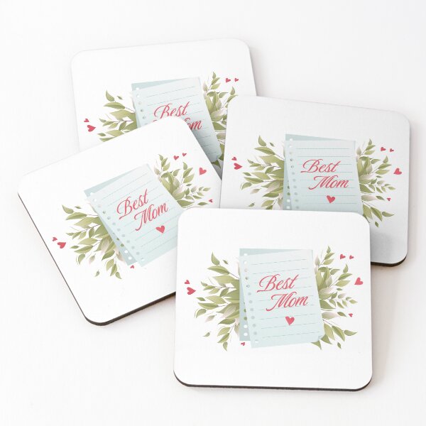 Item preview, Mothers Day Greeting card with Best Mom lettering, notebook pages, hearts and lush greenery designed and sold by CHERRY--SHOP.