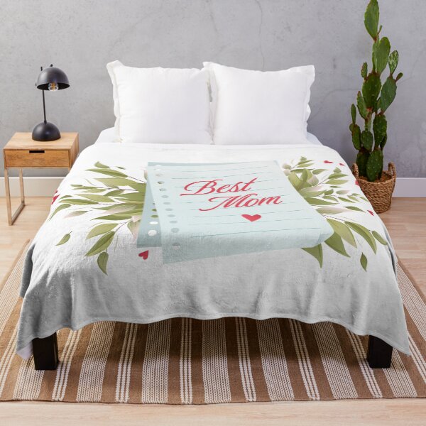 Item preview, Mothers Day Greeting card with Best Mom lettering, notebook pages, hearts and lush greenery designed and sold by CHERRY--SHOP.
