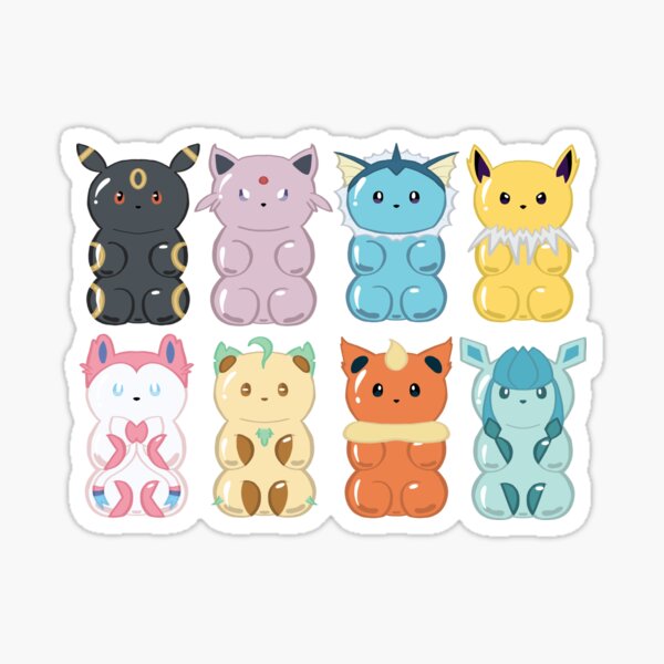Artikel-Vorschau von Eeveelution Gummibärchen, designt und verkauft von M0sS-Creations.