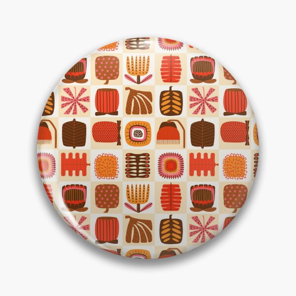Item preview, Australian abstract geometric flowers and botanical foliage like golden wattle, banksia, bottlebrush, waratah gum in checkers  designed and sold by artgeige.
