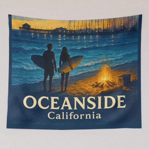 Item preview, Oceanside California Souvenir Vacation Travel CA Surfing designed and sold by DESTINATIONS DECAL DOS.
