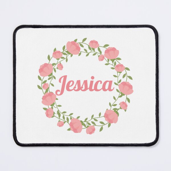 Artikelvorschau, Jessica Name in Pink and Green Flower Ring entworfen und verkauft von LotusPrints9.
