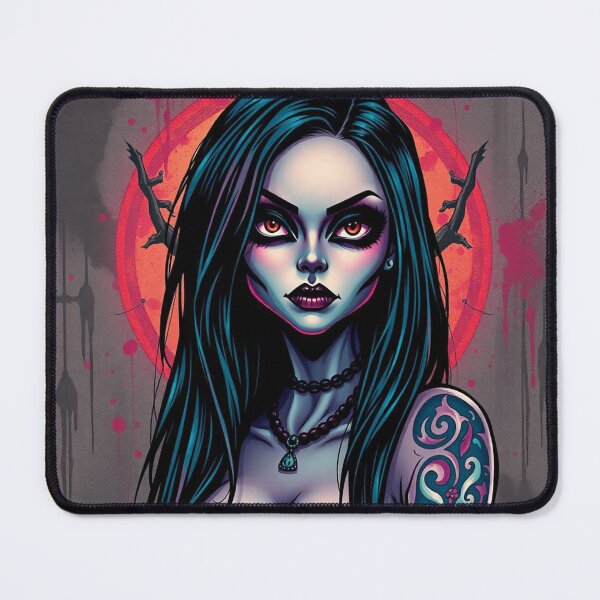 Item preview, Tattooed Goth Girl beautiful pinup poster art designed and sold by Vintage Designs +.