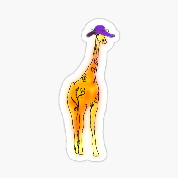 Artikel-Vorschau von Skurrile Giraffe in einem kräftigen Schlapphut in Lila, designt und verkauft von Ashley’sAnimals.