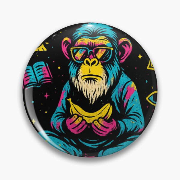Item preview, Monkey Thinker – Enlightened Banana on the Flying Mat designed and sold by VIBE CRAFT STUDIO.
